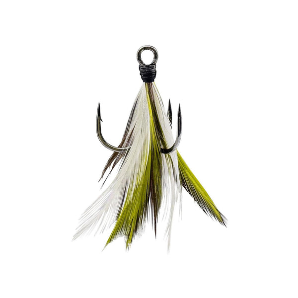 feather fishing hooks Feathered Treble Hooks Natural
