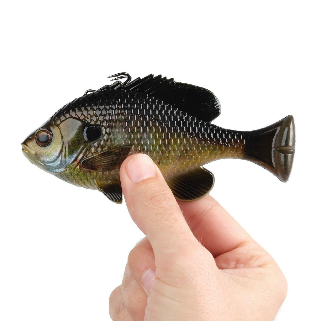 Savage Gear 3D Pulse Tail Bluegill Line Thru - 5 1/2 Inch Light Gill Fishing Lure, Realistic Swim Action